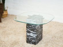 Marble And Chrome Italian end  Table