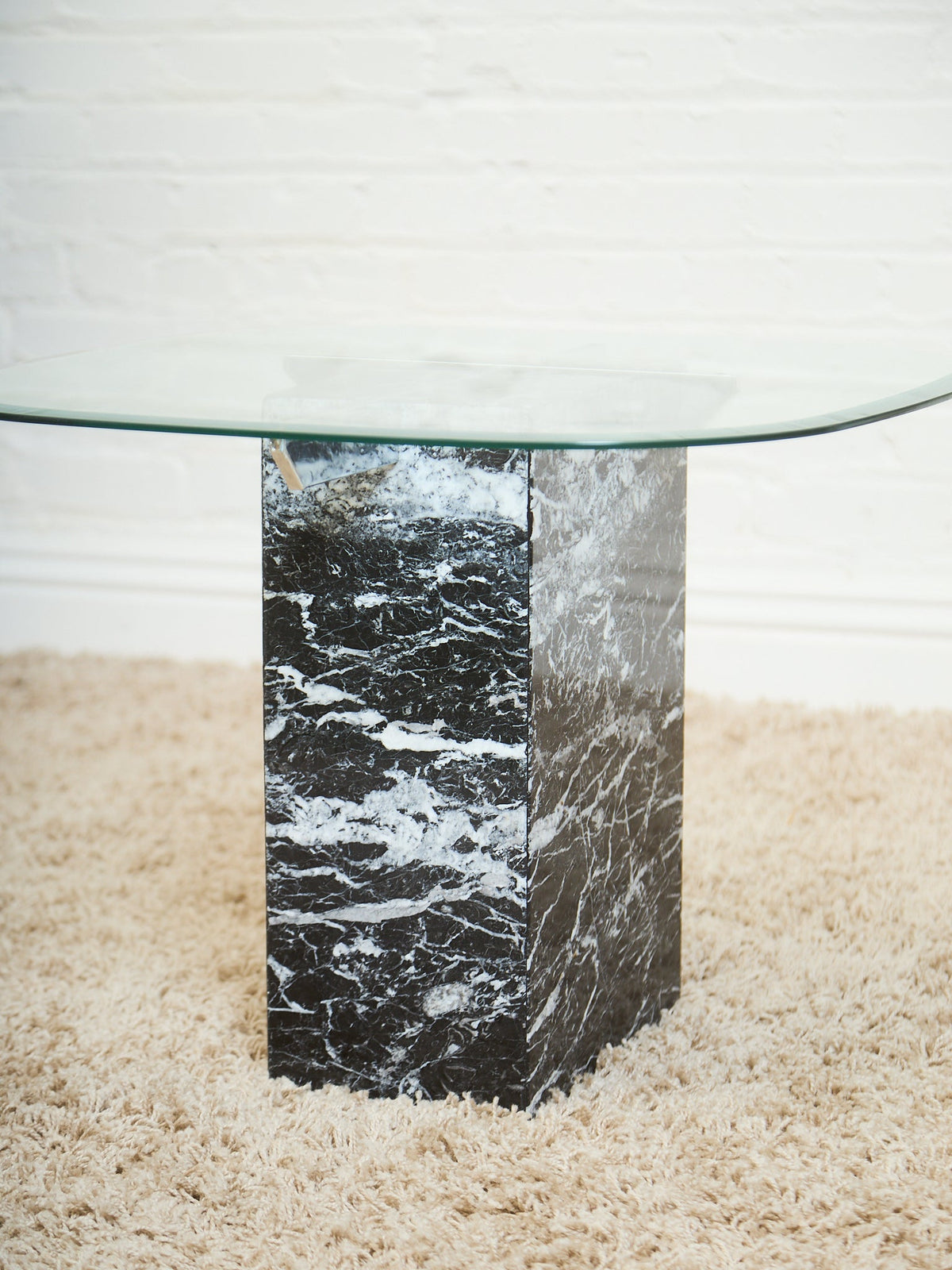 Marble And Chrome Italian end  Table