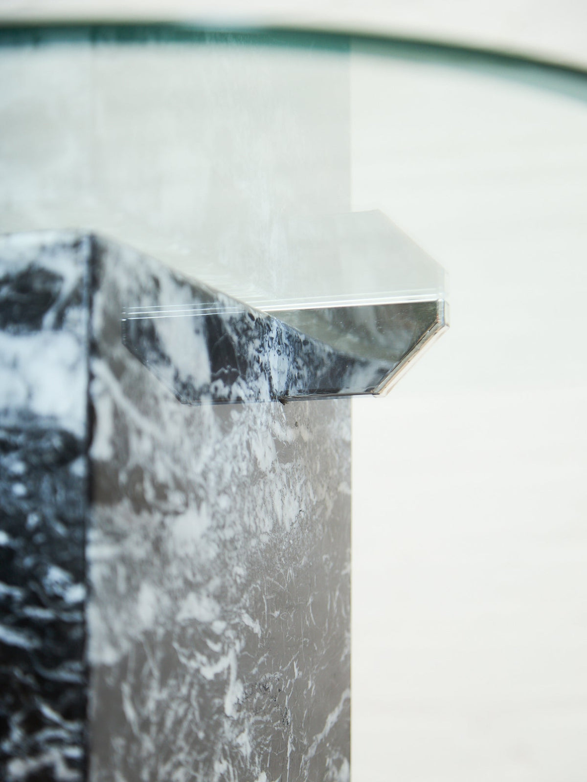 Marble And Chrome Italian end  Table