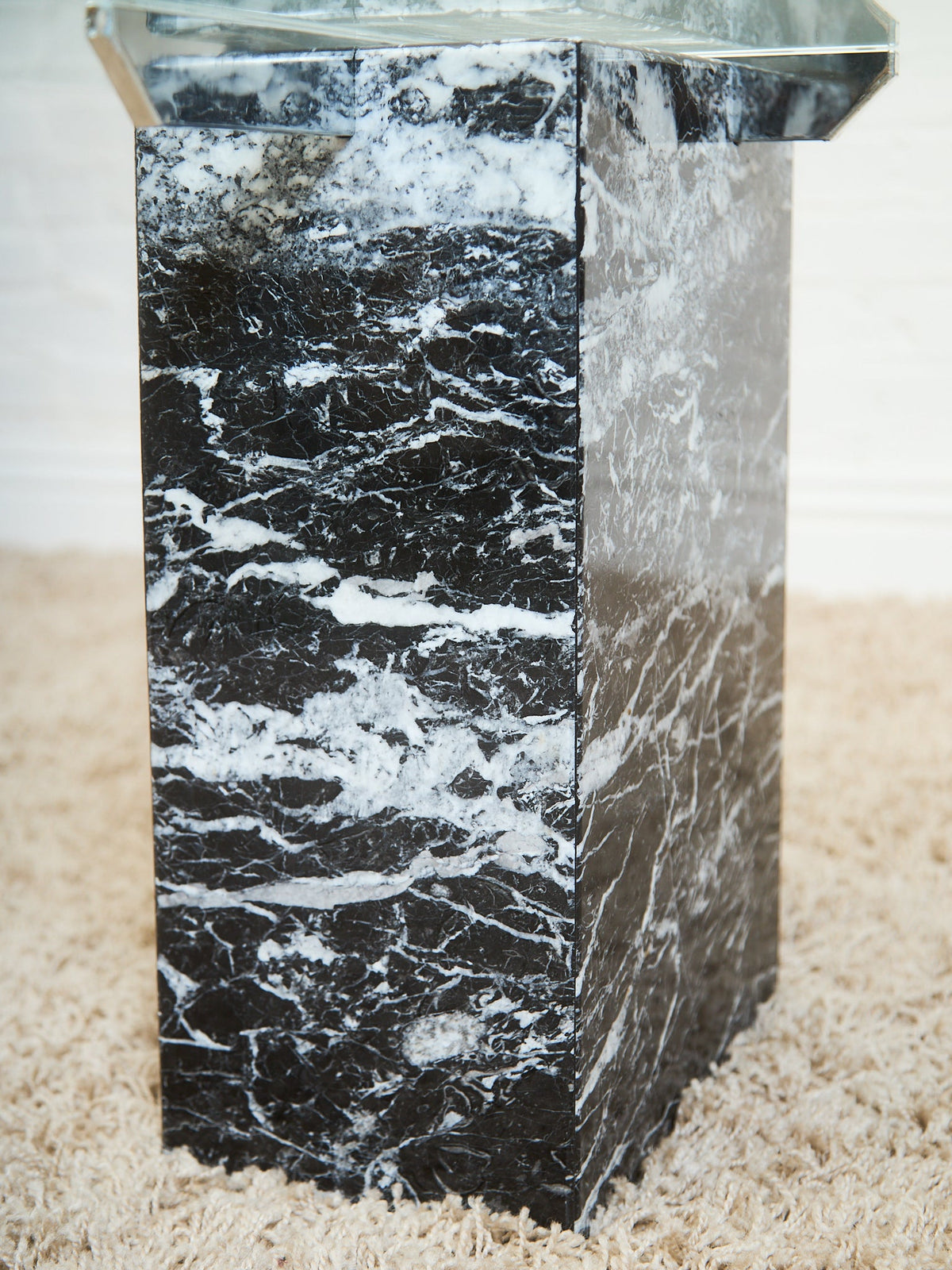 Marble And Chrome Italian end  Table