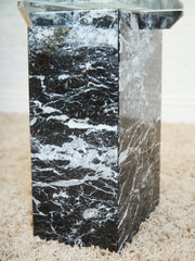 Marble And Chrome Italian end  Table