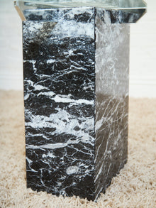Marble And Chrome Italian end  Table