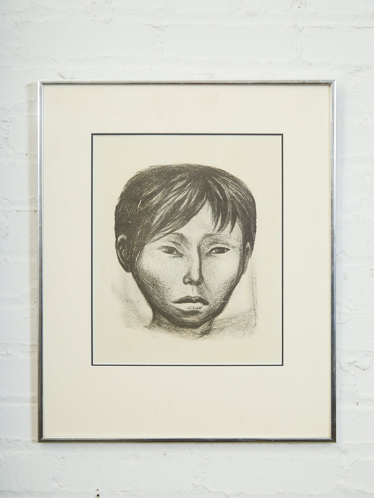 Charcoal Portrait of a Young Boy