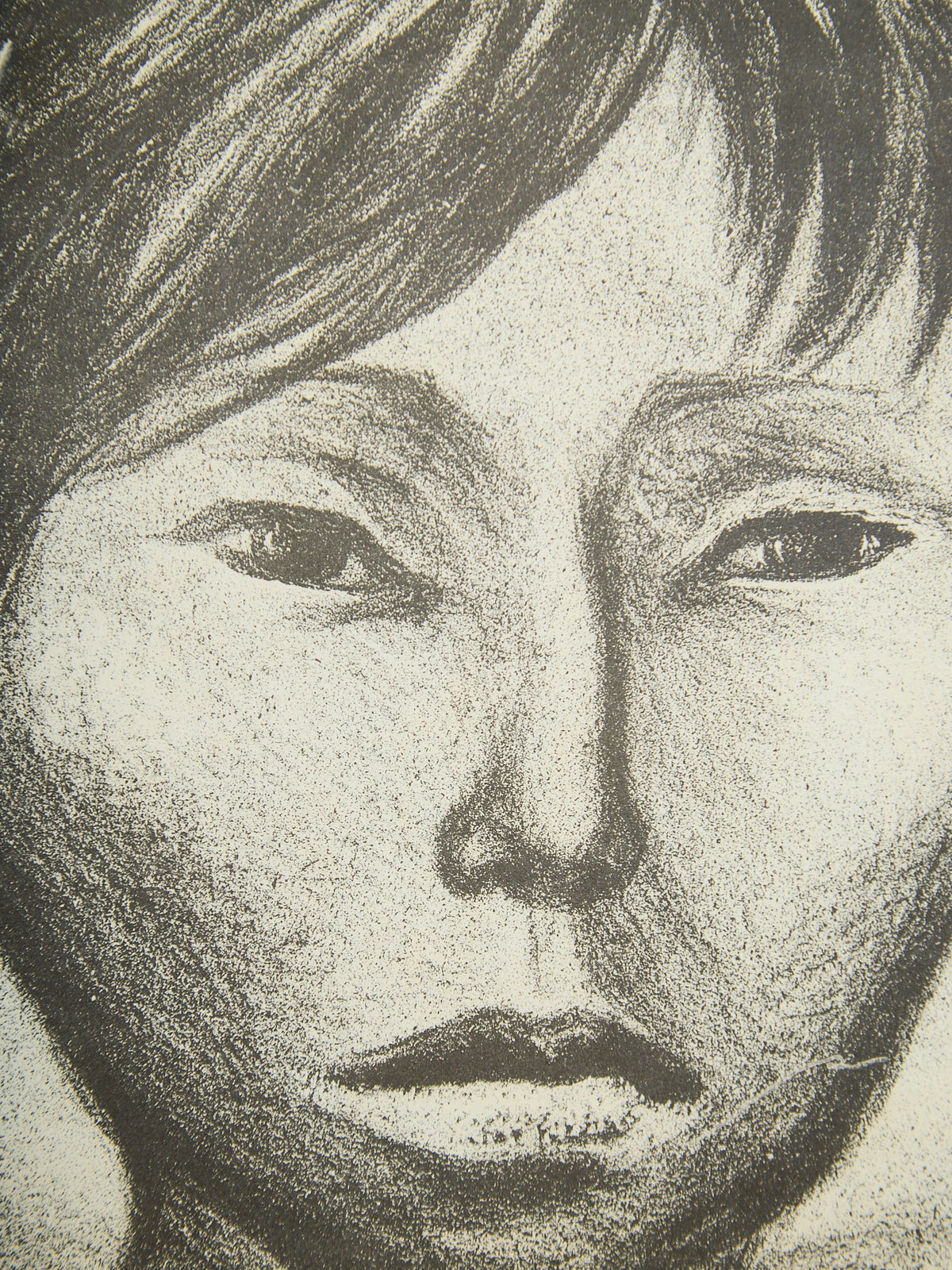 Charcoal Portrait of a Young Boy