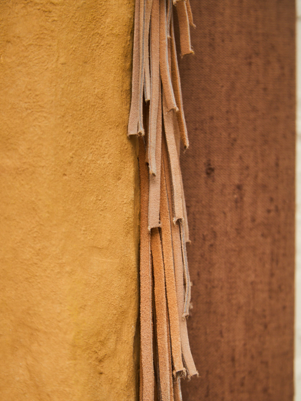 Fringed Buckskin Shirt with Beaded Sash Wall Display
