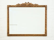 Vintage French Provincial Gold Rectangle Ornate Wood Wall Mantle Mirror
