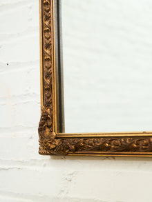 Vintage French Provincial Gold Rectangle Ornate Wood Wall Mantle Mirror