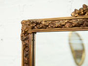 Vintage French Provincial Gold Rectangle Ornate Wood Wall Mantle Mirror