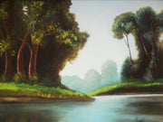 Framed River Landscape Oil Painting by Towski