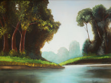 Framed River Landscape Oil Painting by Towski