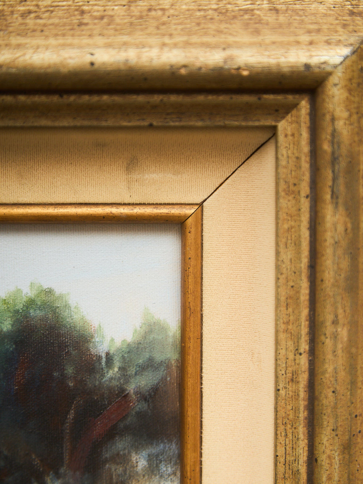 Framed River Landscape Oil Painting by Towski
