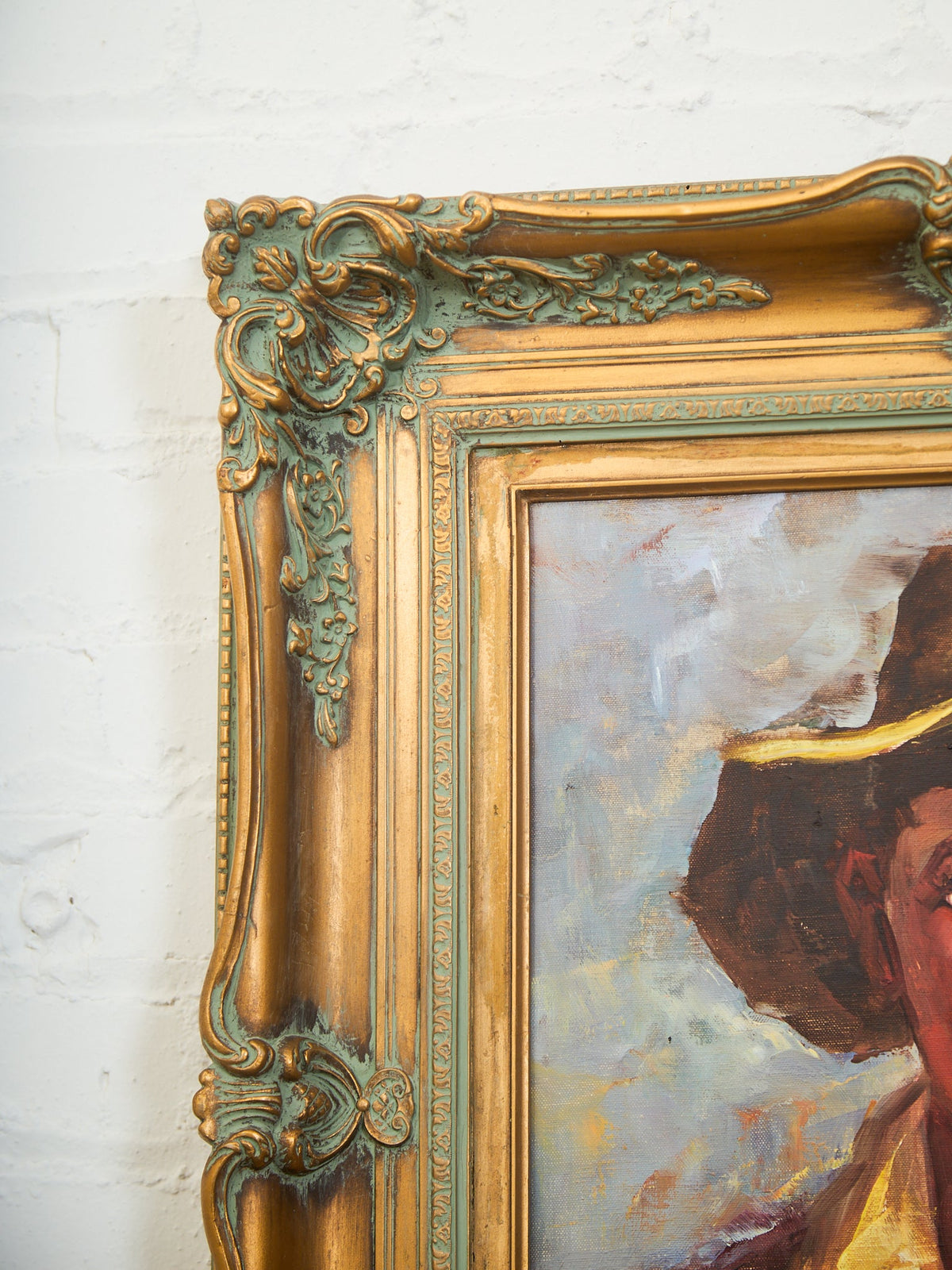 Mid Century Painting of Boy in Hat