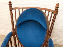 1870s Antique George Hunzinger Barley Twist Mahogany Needlepoint Rocking Chair