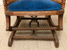 1870s Antique George Hunzinger Barley Twist Mahogany Needlepoint Rocking Chair