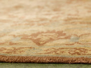 Vintage Hand-Knotted Silk Oushak-Style Area Rug in Ivory, Rust & Pale Blue