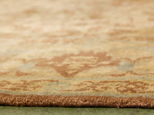 Vintage Hand-Knotted Silk Oushak-Style Area Rug in Ivory, Rust & Pale Blue