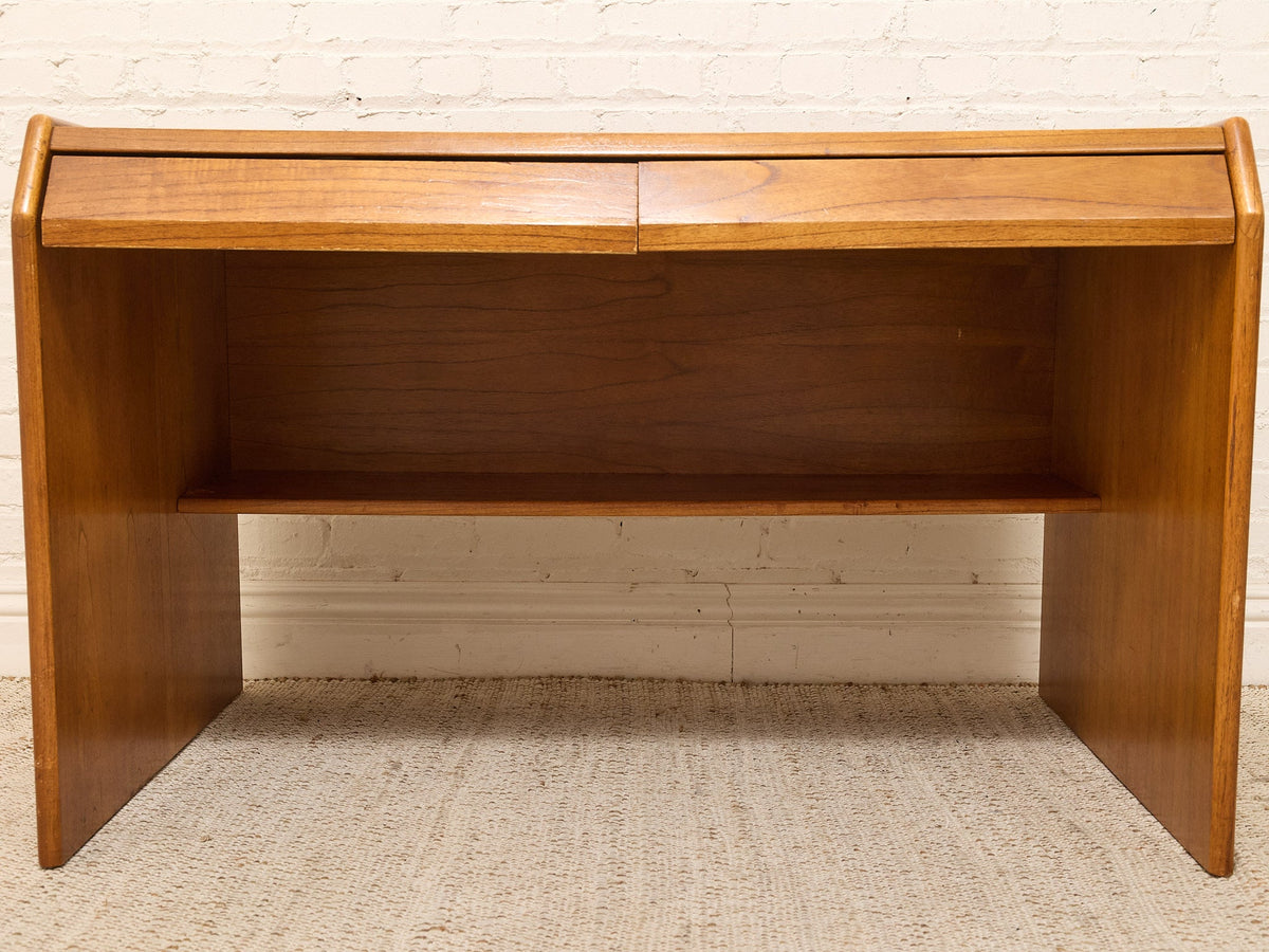 Vintage Mid-Century Modern Wood Writing Desk with Drawers