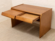 Vintage Mid-Century Modern Wood Writing Desk with Drawers