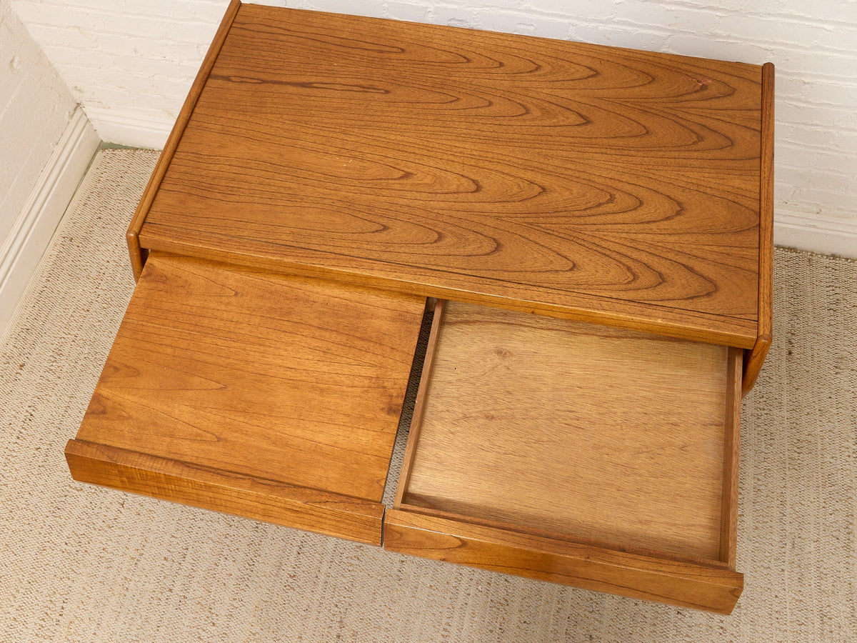 Vintage Mid-Century Modern Wood Writing Desk with Drawers