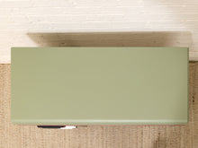 Vintage Mint Green Writing Desk with Wood-Tone Details