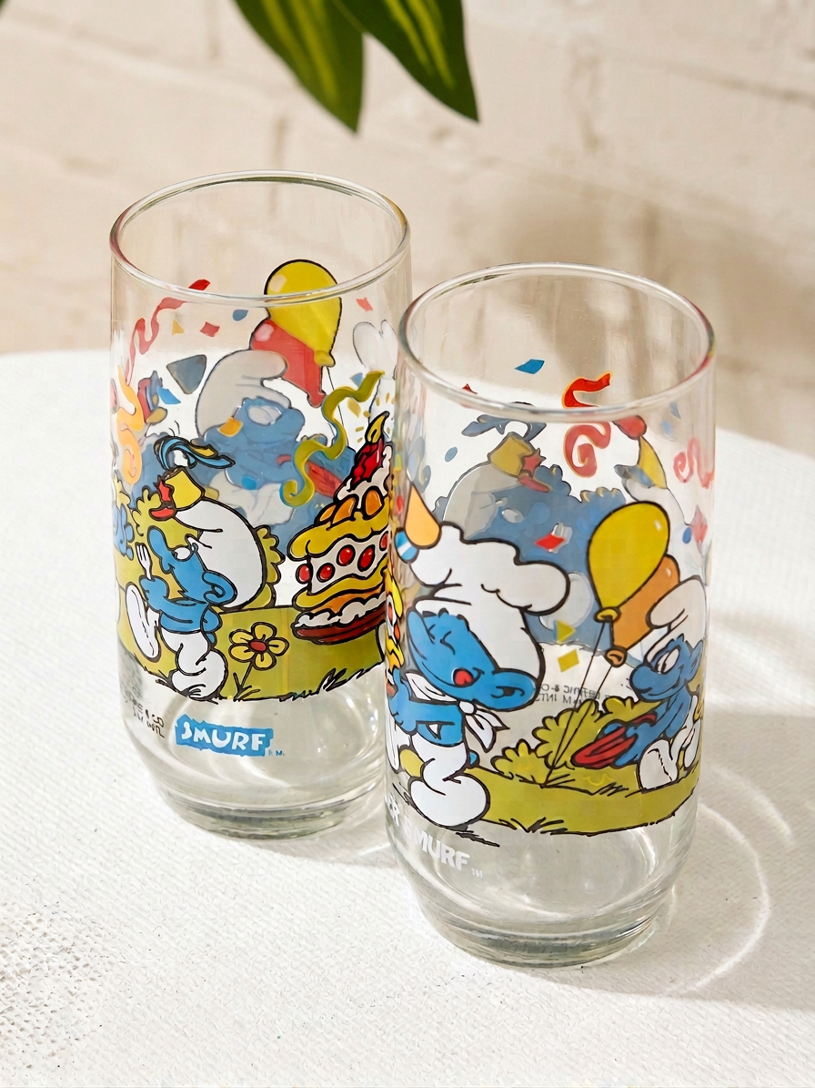 Pair of Vintage Smurfs Cartoon Character Glasses