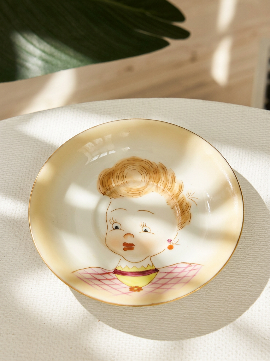 Vintage Hand-Painted Porcelain Lady Portrait Plate