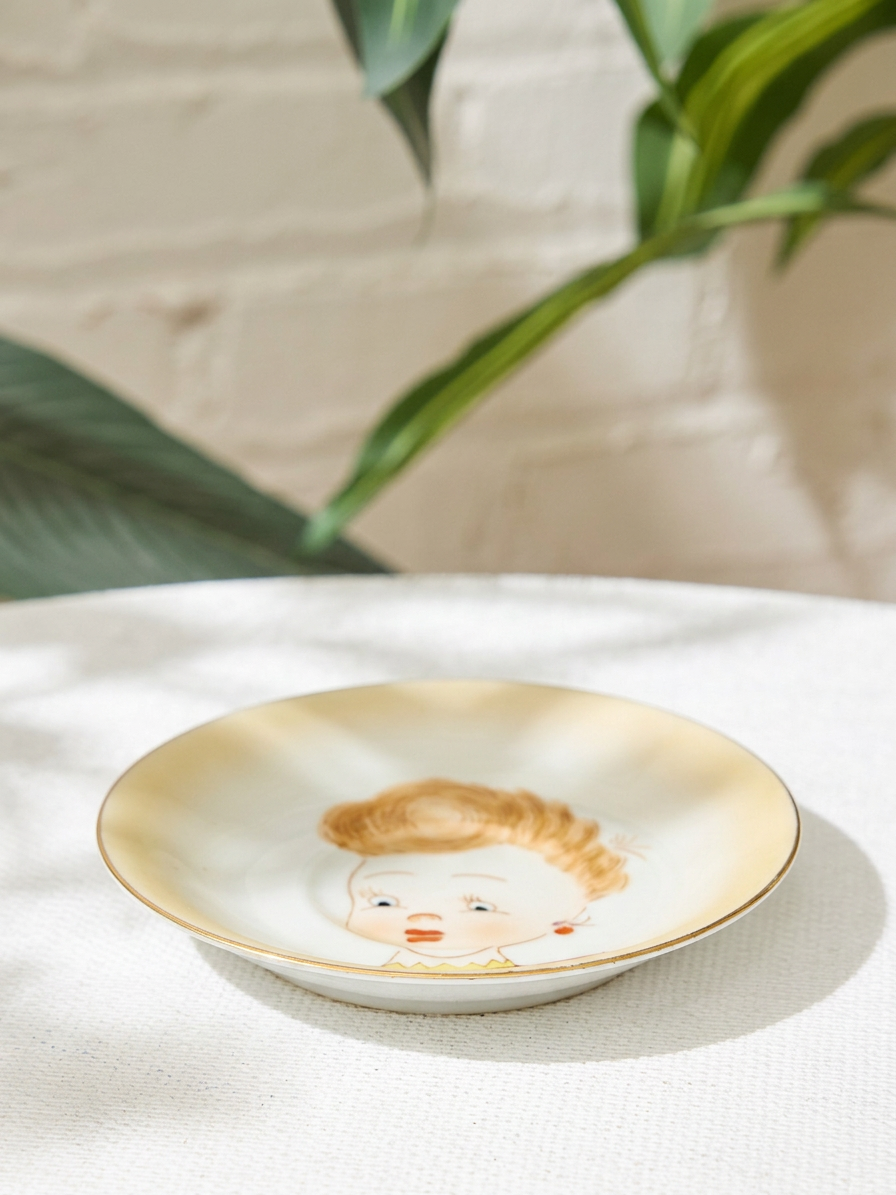 Vintage Hand-Painted Porcelain Lady Portrait Plate