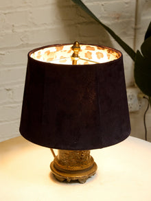 Pair of Vintage Ornate Table Lamps with Velvet Shades