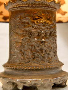 Pair of Vintage Ornate Table Lamps with Velvet Shades