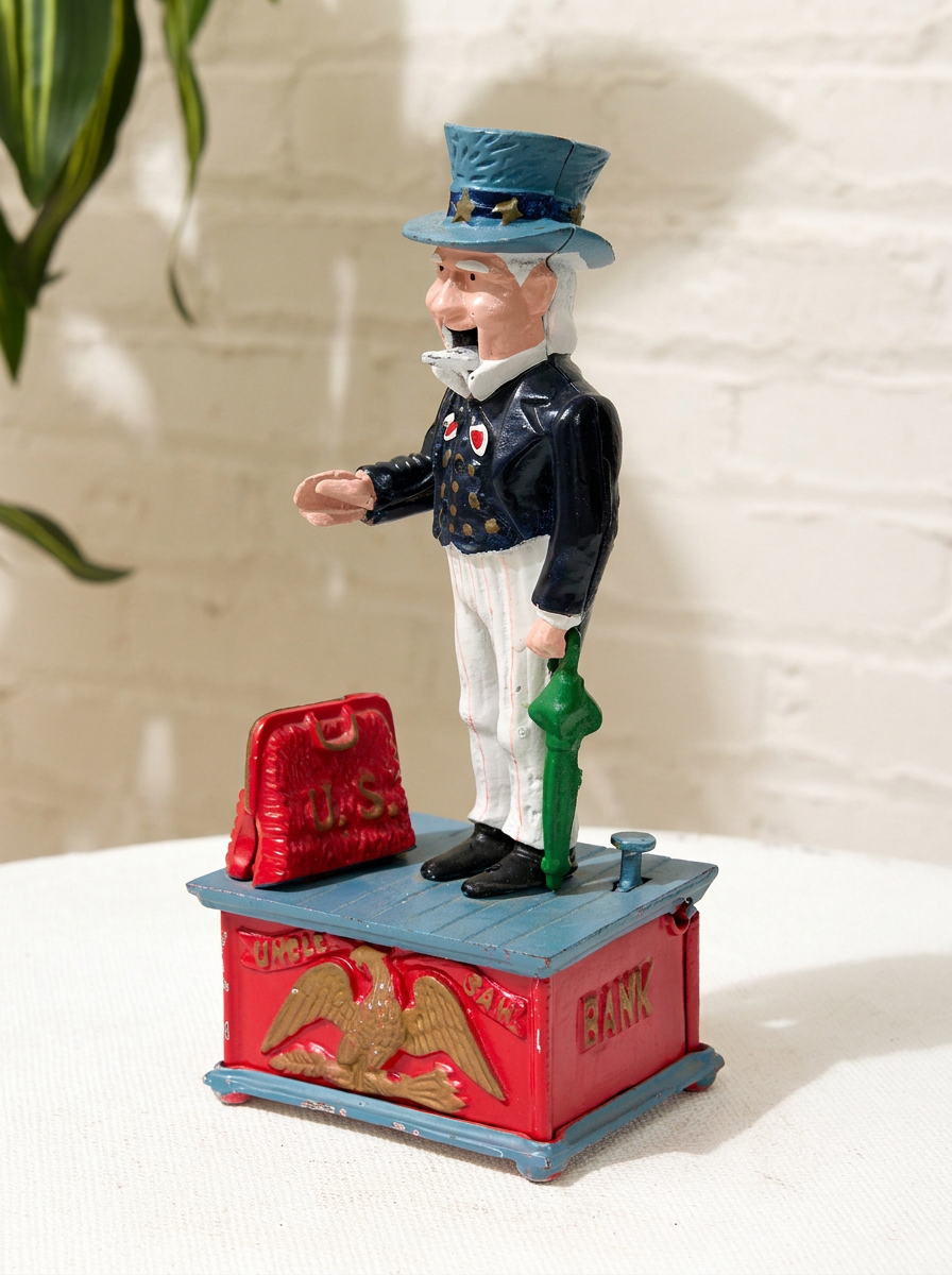 Vintage Uncle Sam Figural Piggy Bank