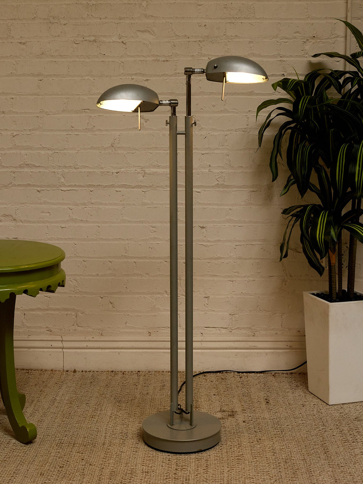 Vintage Double-Head Adjustable Dome Floor Lamp