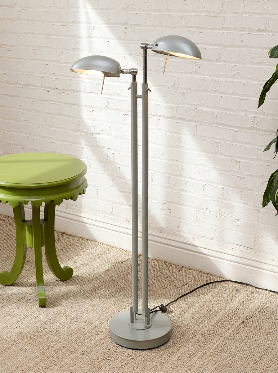 Vintage Double-Head Adjustable Dome Floor Lamp