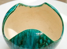 Vintage Turquoise Glazed Sculptural Ceramic Bowl