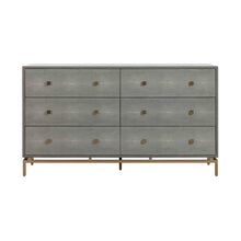 Pesce 57" Faux Shagreen 6-Drawer Dresser