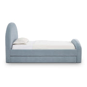 Moon Chambray Blue Performance Chenille Twin Trundle Bed