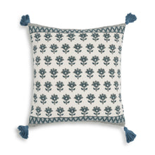 Blossom 20" Printed Cotton Tassel Throw Pillow Cover