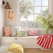 Blossom 20" Printed Cotton Tassel Throw Pillow Cover