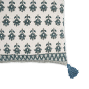 Blossom 20" Printed Cotton Tassel Throw Pillow Cover