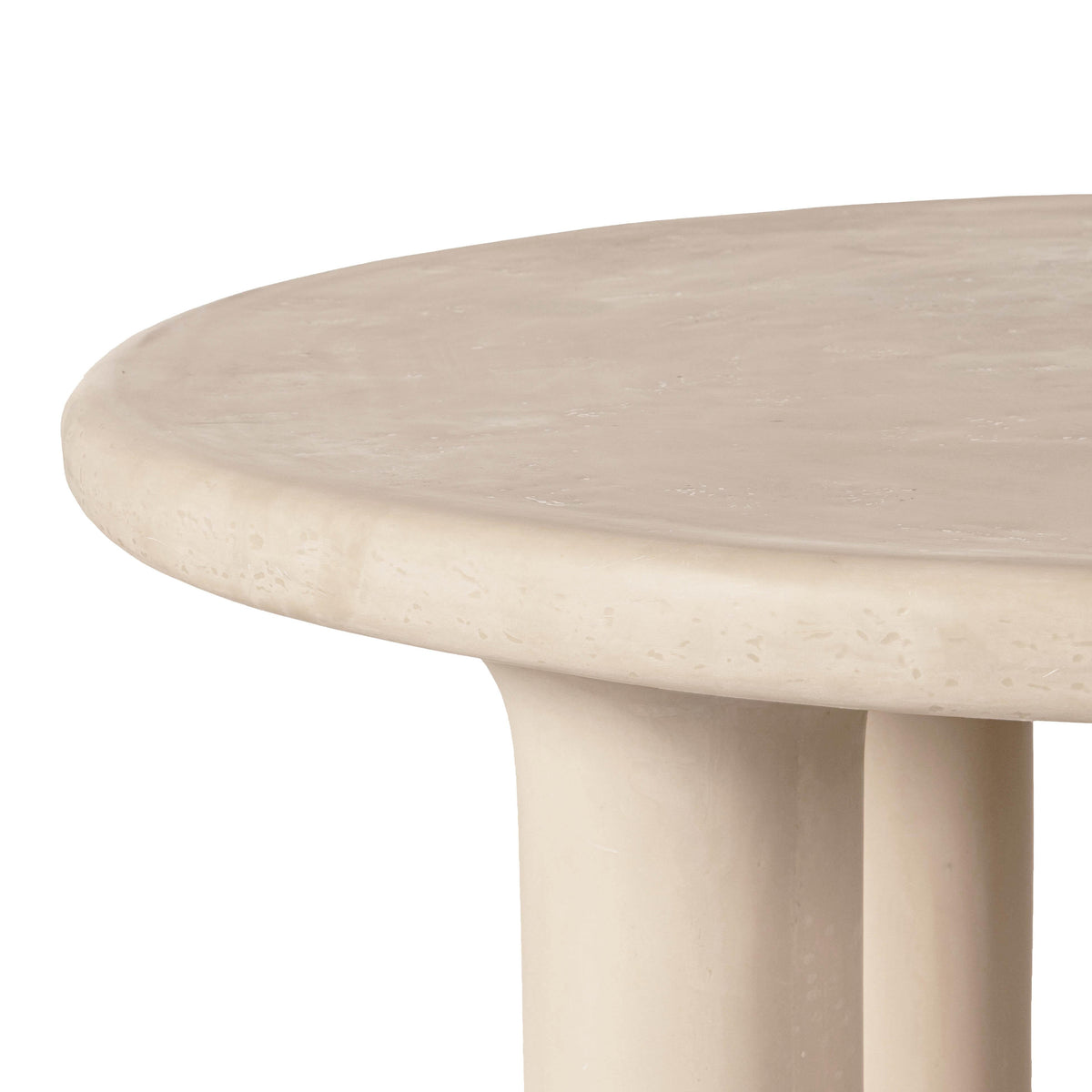 Barbara 47" Cream Lightweight Faux Stone Indoor/Outdoor Round Dining Table