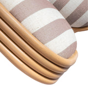 Dorine Striped Performance Linen & Rattan Dining Chair