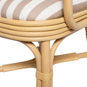 Dorine Striped Performance Linen & Rattan Dining Armchair