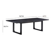 Shiloh 102" Black Ash Rectangular Dining Table