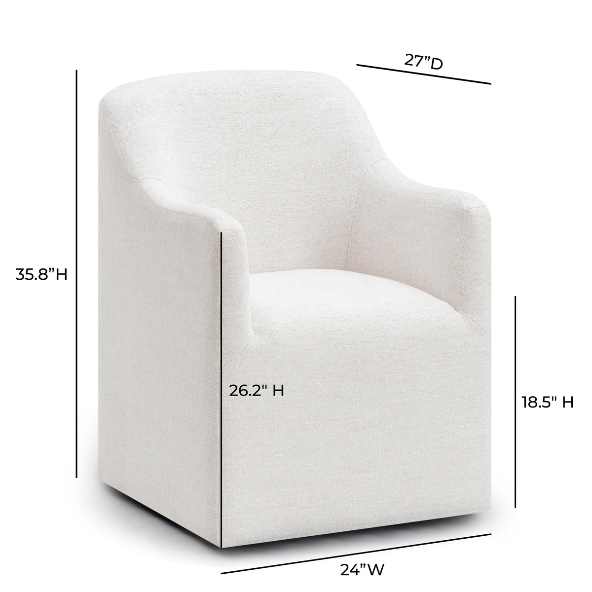 Helena Tall Textured Weave Performance Fabric Dining Chair