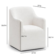 Helena Tall Textured Weave Performance Fabric Dining Chair