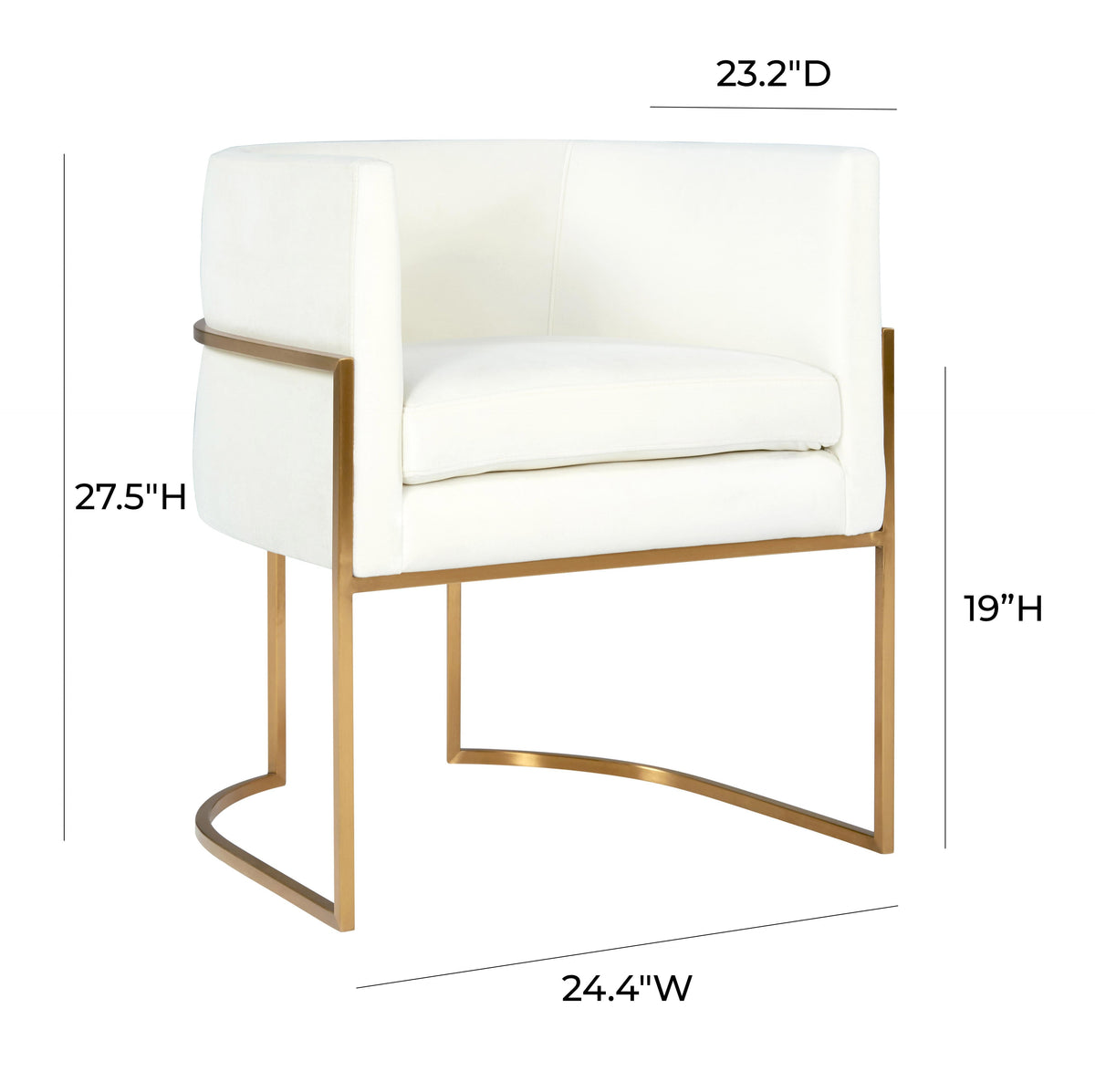 Giselle Performance Velvet Dining Chair with Gold Base by Inspire Me! Home Decor