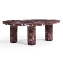 Libby Faux Red Levanto Marble Indoor/Outdoor Coffee Table (36"-48")