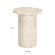 Blossom Washed Faux Travertine Indoor/Outdoor Concrete Side Table