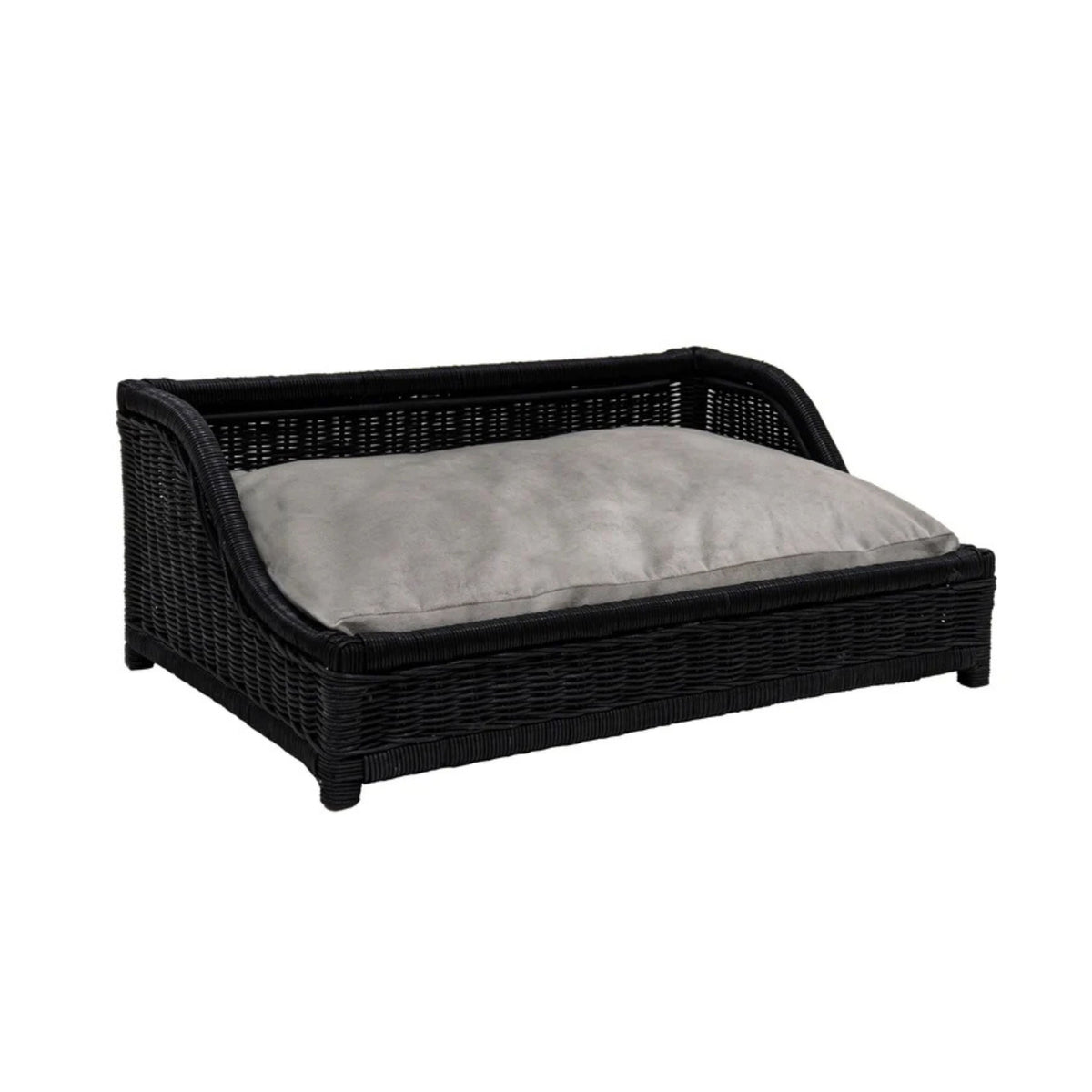 Poppy Black Rattan Small Pet Bed