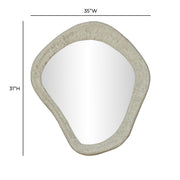 Orpheus 35"X31" Ribbed Lightweight Faux Stone Wall Mirror
