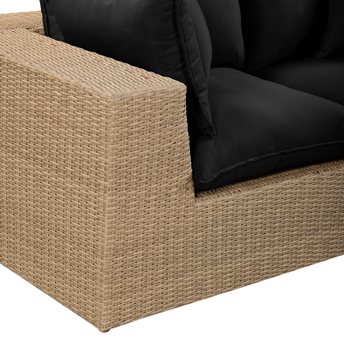 Cali 4-Piece Performance Fabric & Wicker Outdoor Sectional